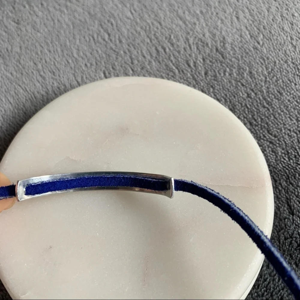 Lot of 11 Handmade Bracelets - Blue Leather Wrap Hand Stamped & Beaded - Picture 14 of 16